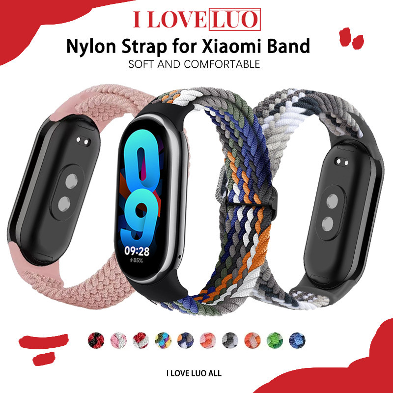 สายไนลอนกีฬา for Mi Band 10 9 8 7 6 5 4 3 NFC สายยางยืดนุ่มอุปกรณ์เสริมนาฬิกาสมาร์ท for Xiaomi Mi Band 8 7 6 5 4 3