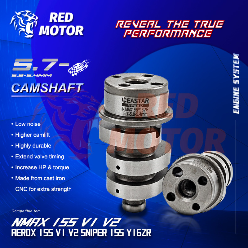 RACING แคมแต่ง AEROX NMAX V1 V2 155 NVX 155 Y16ZR Sniper 155 5.7-5.8-5.4MM EASTARSPEED