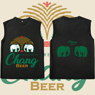 Chang beer  เสื้อกั๊กแขนกุดรูปแบบเบียร์เทรนด์ Tank