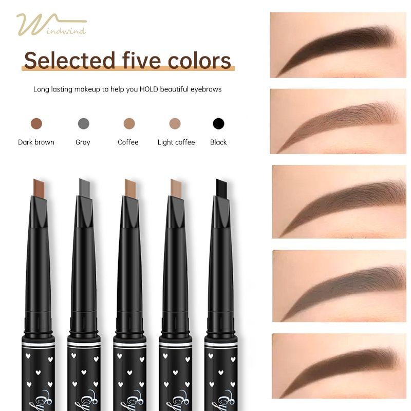 COD ดินสอเขียนคิ้ว แบบหมุนออโต้ กันน้ำ พร้อมแปรง 5 สี