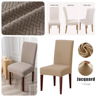 ผ้าคลุมเก้าอี้ Jacquard รูปตัว T ทั้งหมดห่อความสูง 47-58 ซม.ไม่มีแขนเก้าอี้ตกแต่งในครัวเรือน