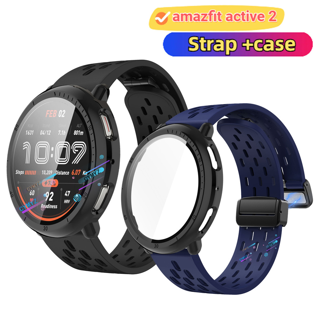 สําหรับสาย Amazfit Active 2 สายซิลิโคนสําหรับสาย Amazfit Active2 สายรัดข้อมือกีฬาสําหรับเคส Amazfit 