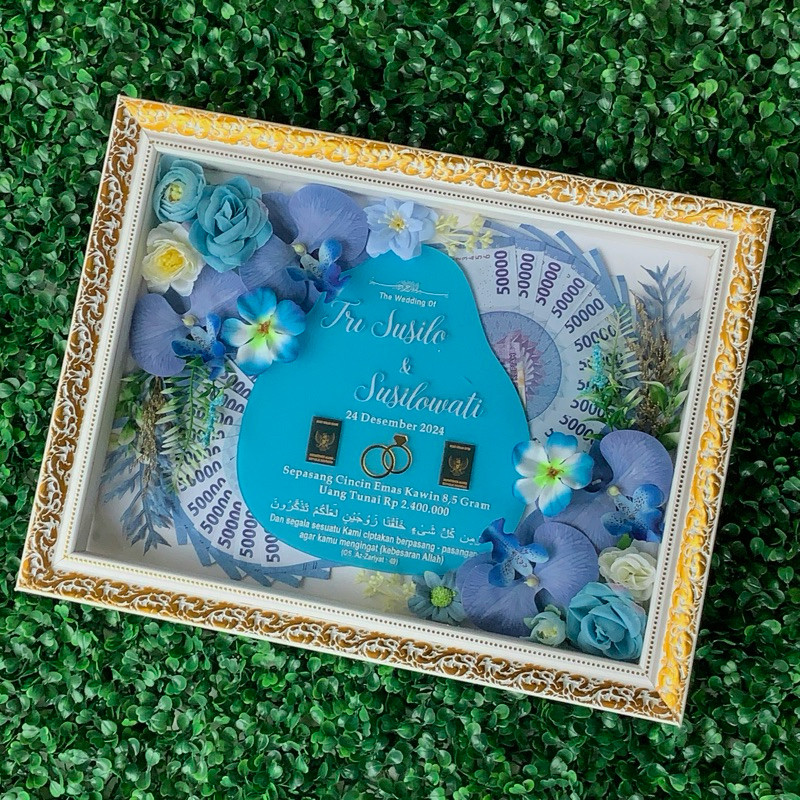 {1-2 วันในการครบรอบ ACRYLIC WEDDING DOWARD 30x40 JAVANESE DOWARD FRAME IN CENTRAL JAVA