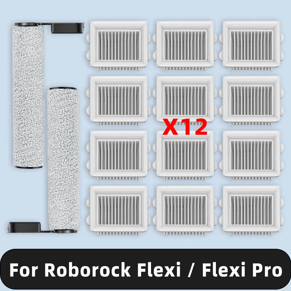 เข้ากันได้กับ Roborock Flexi / Flexi Pro  อะไหล่ทดแทนอุปกรณ์เสริม Soft Roller Brush Washable Filter (Roborock Flexi Lite model not available)