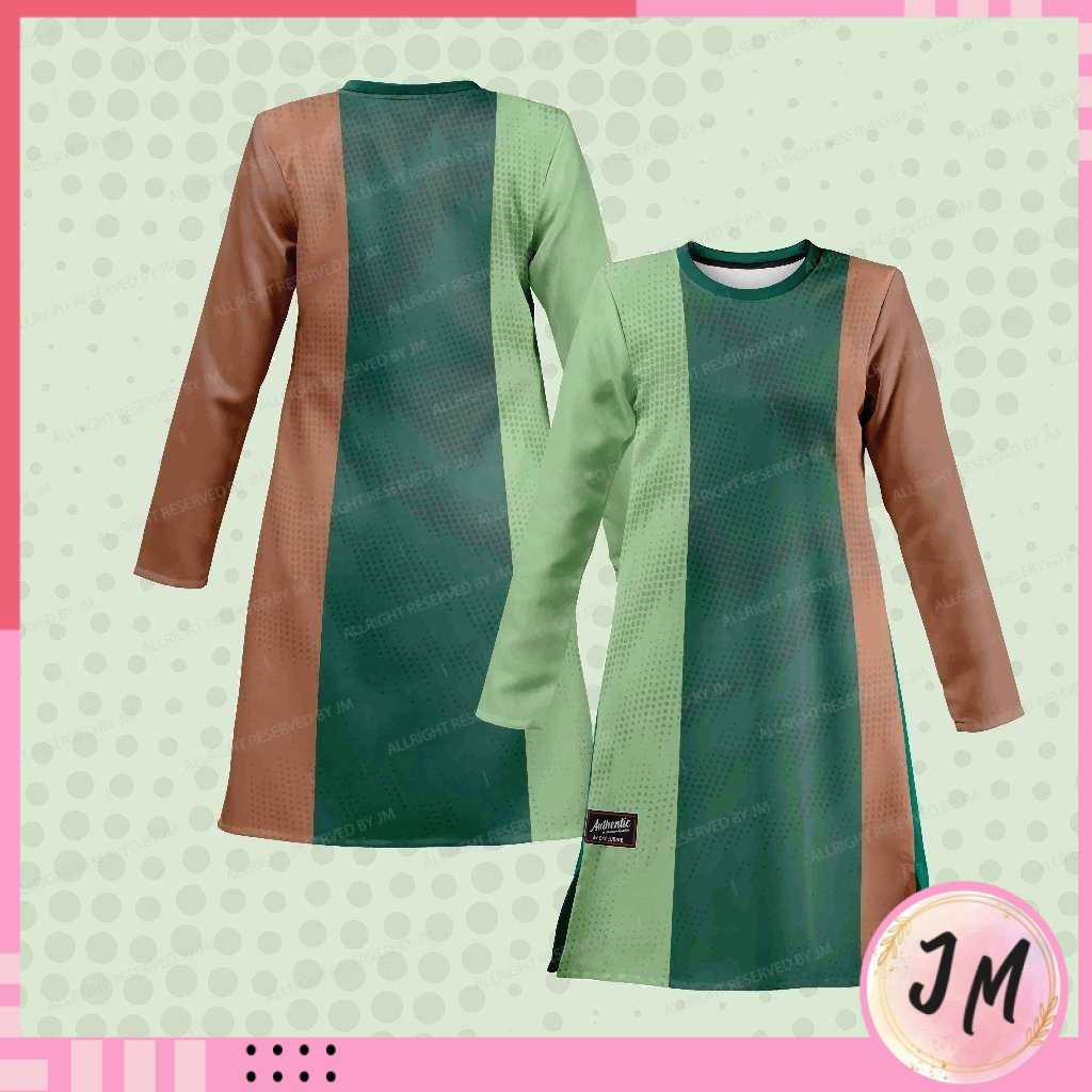 JERSEY MUSLIMAH AVJ 012 - JERSI DEWASA GREEN TRENDY EXCLUSIVE SHIRT