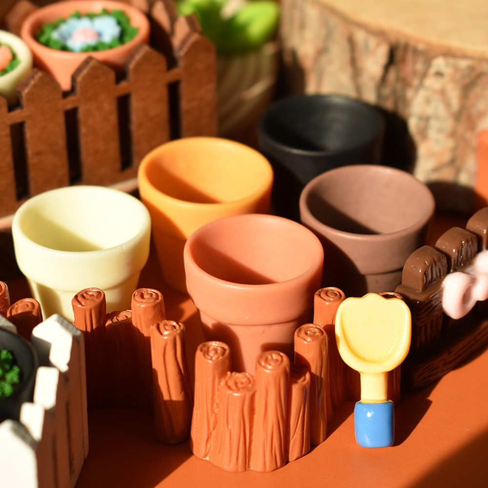 มินิดินกระถางดอกไม้ขนาดเล็กอาหารของเล่นครีมกาวเรซิ่นทําเองอุปกรณ์เครื่องประดับสก์ท็อปเครื่องประดับขนาดเล็กอุปกรณ์