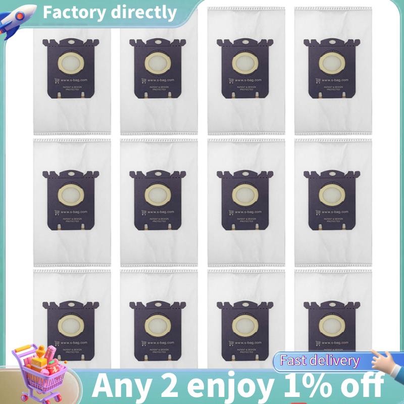 LU-ถุงเก็บฝุ่นสําหรับเครื่องดูดฝุ่นคลาสสิก EL200F EL200F EL4100 EL4200 EL6985 EL7000 EL85009(12PCS)