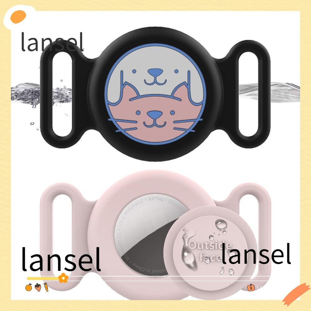 LA Pets Collar Silicone , Anti Lost Waterproof Tracker Protective Sleeve, Cute Cartoon Protection Locator Silicone Holder Protector for AirTag Cat Dog