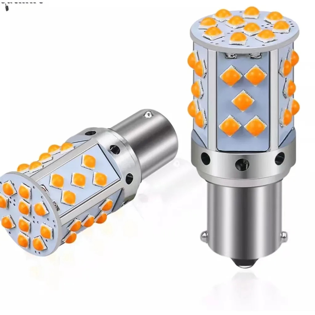 2pcs LED P21W 1156 BA15S PY21W 3030 35SMD หลอดไฟ Canbus ฟรี T20 7440 W21W โคมไฟสําหรับรถเลี้ยวไฟสัญญ
