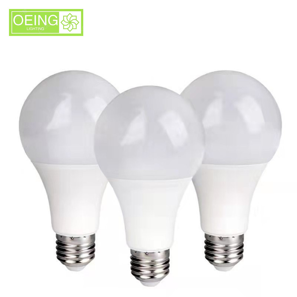 Oeing หลอดไฟ LED ทรงกลม E27 สกรู 220V แสงวอร์มไวท์ 3W5W7W9W12W15W18W ประหยัดพลังงาน Super Bright หลอดไฟความปลอดภัยทนทาน
