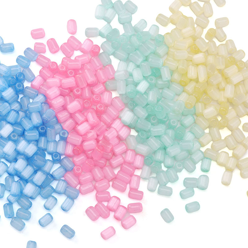 60ชิ้น/แพ็ค4x6มิลลิเมตรแมวตาหลอดลูกปัดทรงกระบอกแก้วลูกปัดสําหรับ ทําเอง สร้อยคอเครื่องประดับทํา - รูปที่ 3