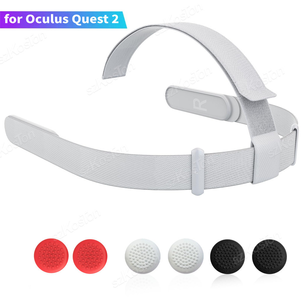 สายรัดศีรษะสําหรับชุดหูฟัง Oculus Quest 2, สายคล้องคอเดิมเข้ากันได้กับ Meta Quest 2 HeadStrap พร้อม 6 ชิ้น Controller Thumb Grip Caps, สําหรับ Oculus Quest 2 HeadStrap,Ori