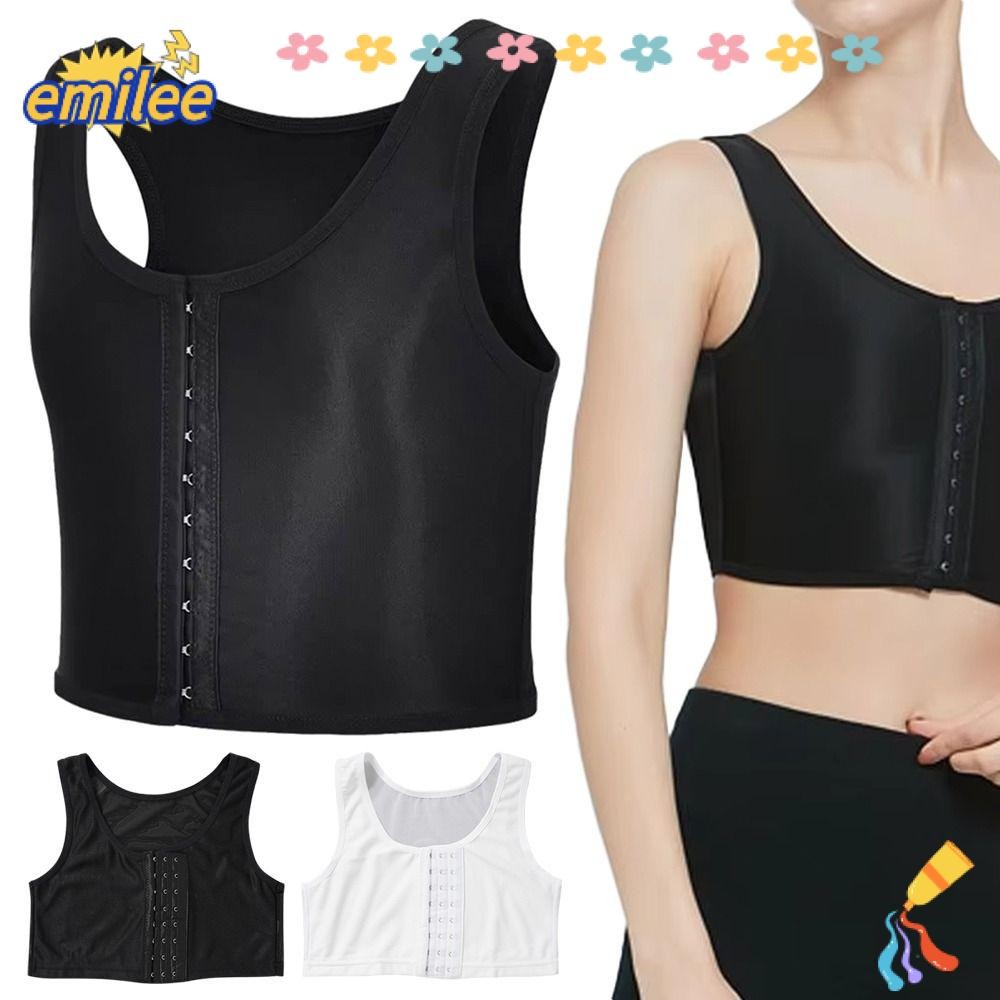 Emilee 1 ชิ้นเสื้อกล้ามรัดตัว, Trans เลสเบี้ยนชุดชั้นใน Chest Shaper, เสริมเลสเบี้ยนทอม M-3XL เสื้อกั๊กแบนเต้านม Binder