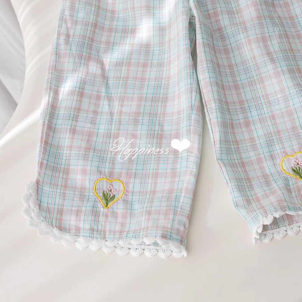 [9419 คอลเลกชันคน] สาวฤดูร้อนชุดข้อเท้ายาวกางเกงแฟชั่นสไตล์อภิบาลลูกไม้ปักกางเกงลําลองเด็กสาวกางเกงฤดูร้อน❤3.27❤ - รูปที่ 4