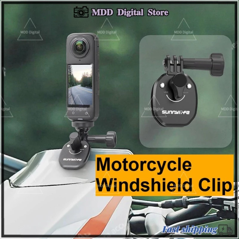 สําหรับ DJI Action 5 Pro/GoPro 13 12/กระเป๋า 3/Insta360 Ace Pro 2 X4 Go 3S คลิปกระจกรถจักรยานยนต์อลูมิเนียม Mount