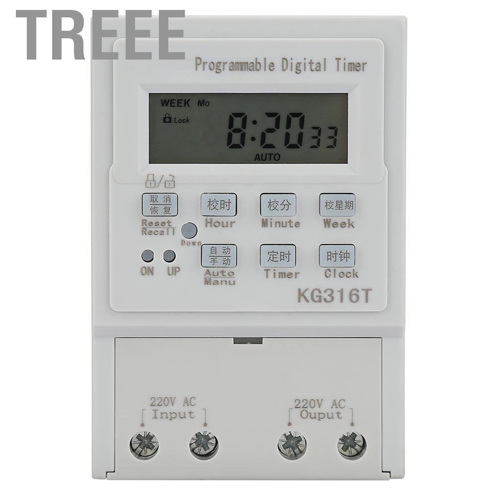 Treee AC 220V Digital Time Switches Manual/Auto Switch Relay Weekly
