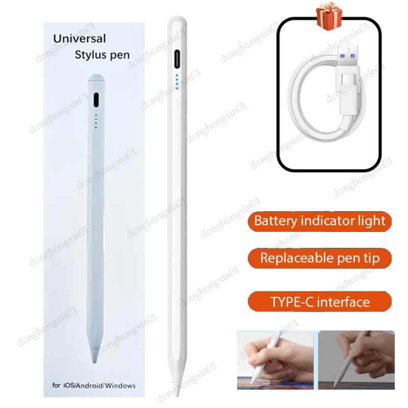 ปากกาทัชสกรีน แบบชาร์จไฟได้ สําหรับ Realme Pad 2 11.5 นิ้ว Pad X 10.95 Pad 10.4 Pad Mini 8.7 นิ้ว แท็บเล็ต ปากกาวาดภาพ ปากกาสัมผัส สําหรับ iPad iPhone Stylus