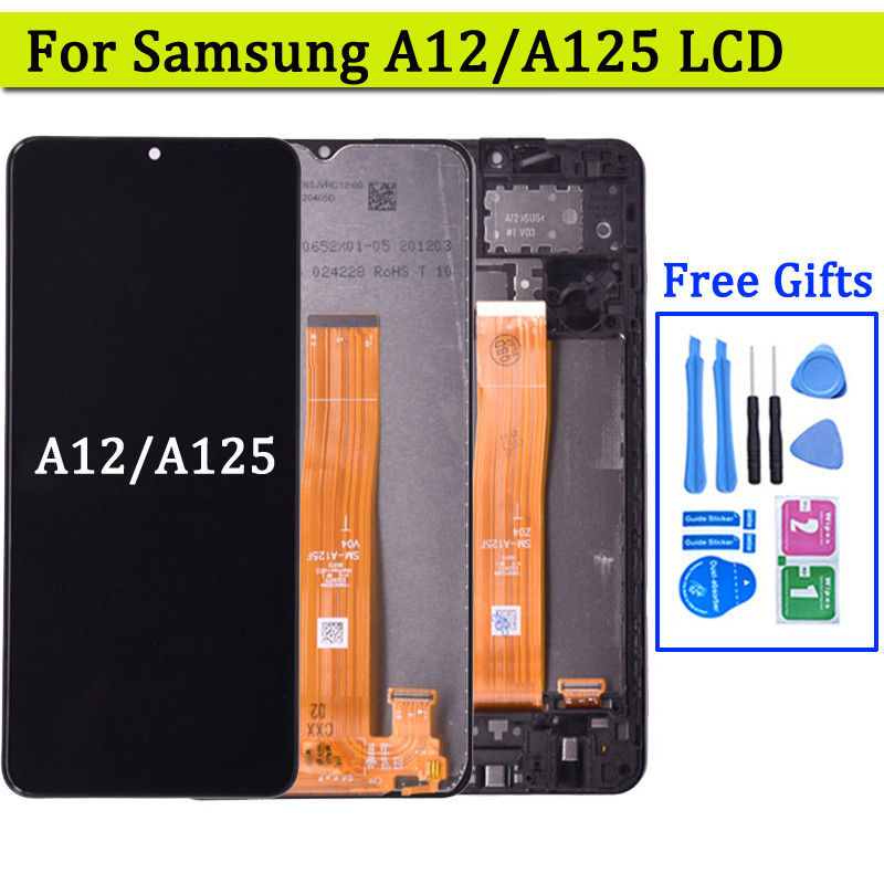 หน้าจอสัมผัส LCD 6.5 นิ้ว สําหรับ Samsung A12 A125 Samsung SM-A125F A125F DS