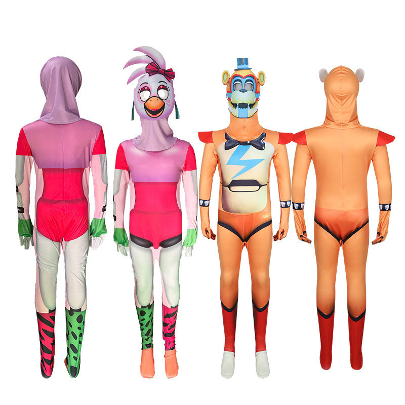 ชุดจั๊มสูทคอสเพลย์ Five Nights at Freddy's Anime FNAF พร้อมหน้ากาก สําหรับเด็กผู้ชาย และเด็กผู้หญิง เหมาะกับงานปาร์ตี้ฮาโลวีน