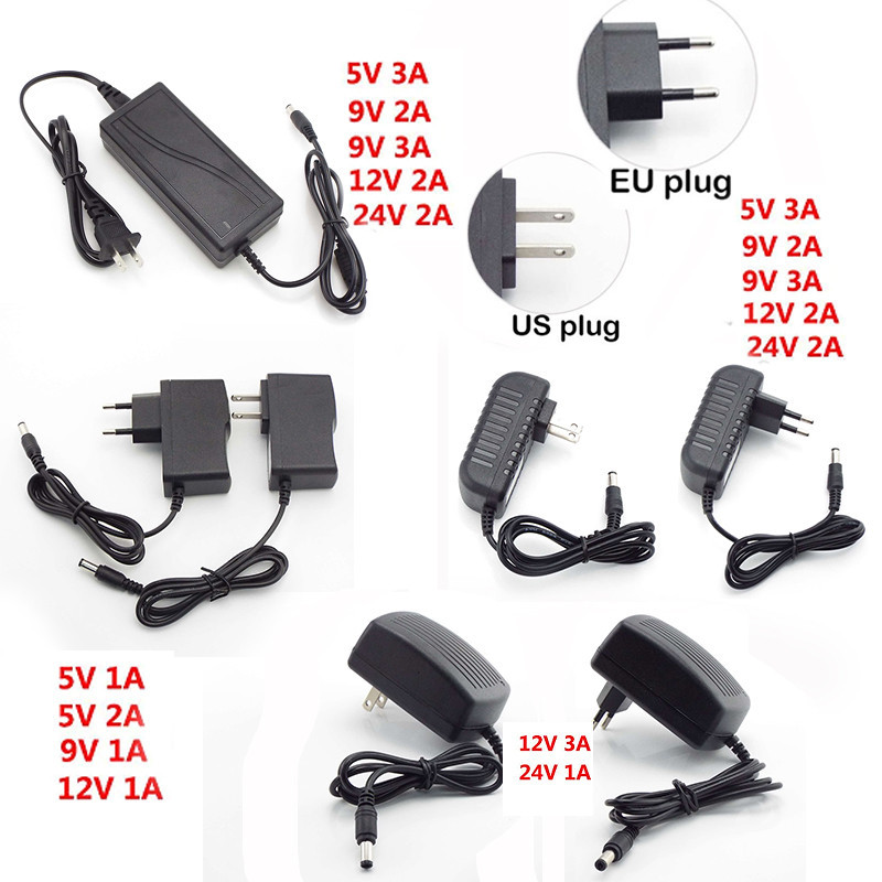 5v 9V 12V 24V 1A 2A 3A 3000ma 1000ma AC to DC Power Supply Adapter Transformer wall Charger ปลั๊กสําหรับ led strip light 110 V-240 V THK1