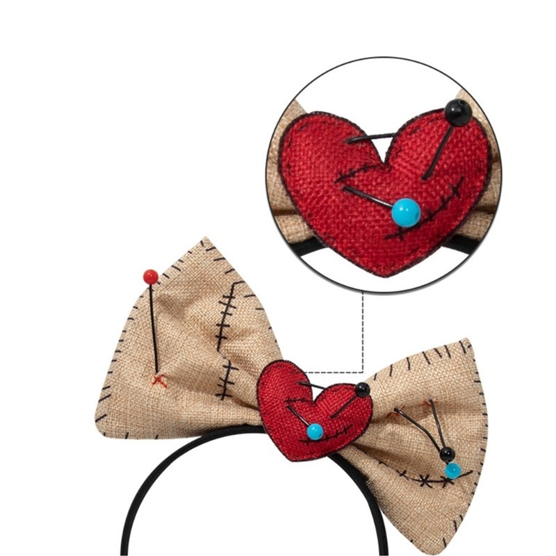 OMG Bowtie ที่คาดผม Voodoo ตุ๊กตาสร้อยคอคอสเพลย์เครื่องแต่งกาย Evil Doll Hairhoop