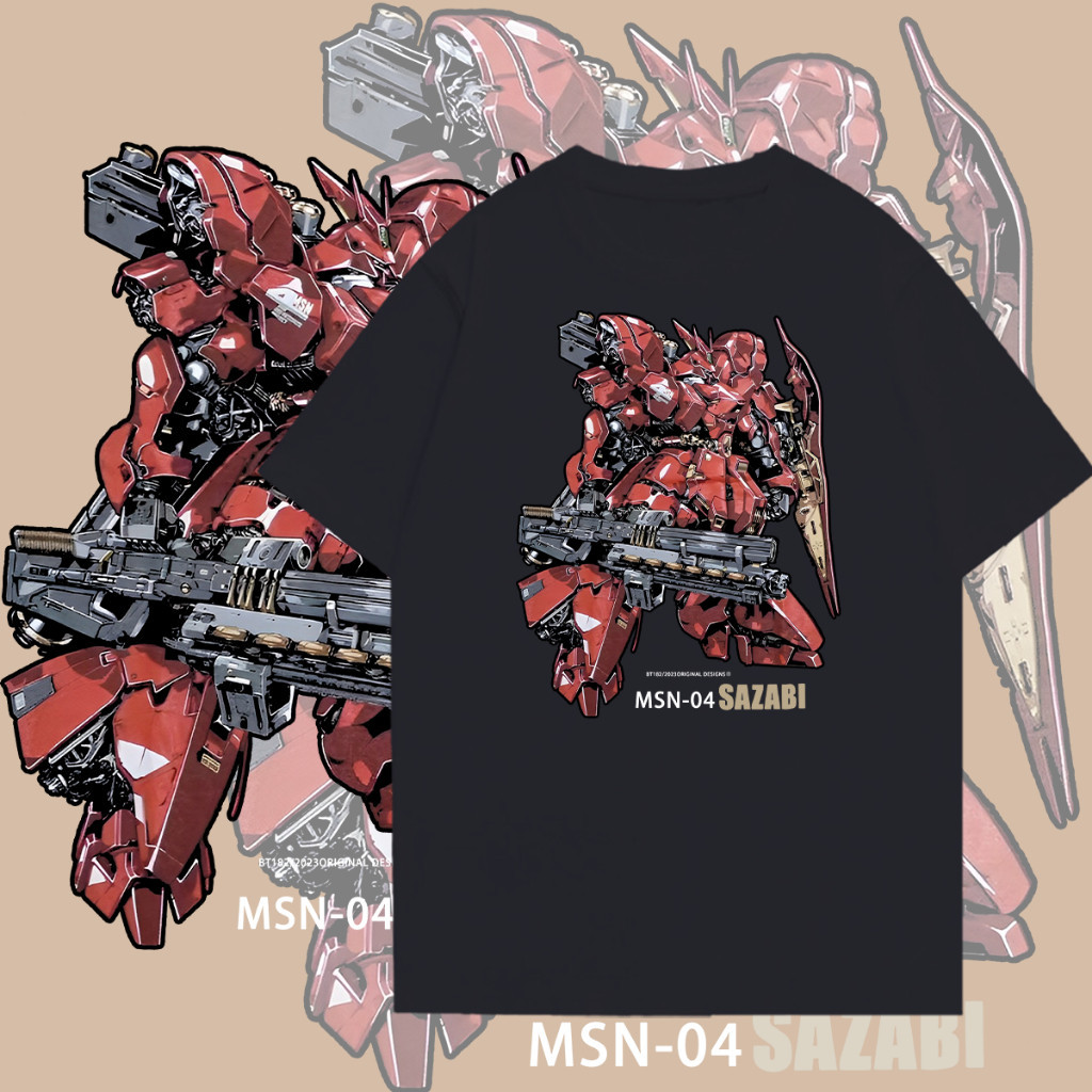 MSN-04 Shazabi Shazabi Shazabi Shaya Gundam Motor Warrior เสื้อยืดแขนสั้น T SHIRT S-5XL