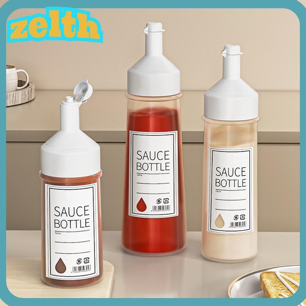 Zelth เครื่องจ่ายซอสสลัด พร้อมสเกล พร้อมฝาขวดบีบ เครื่องปรุง แบบพกพา อุปกรณ์ครัว ขวดสเปรย์น้ํามัน มัสตาร์ด