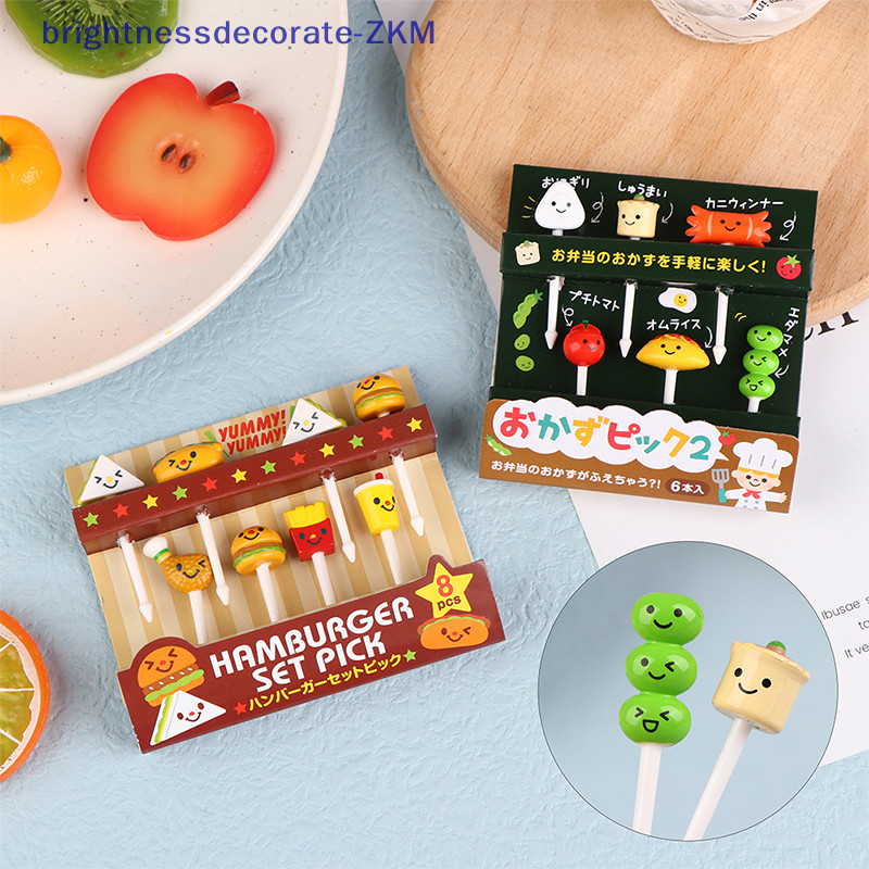 [Brightdecorate] ส้อมจิ้มผลไม้ โคล่า ขนมขบเคี้ยว ขนมหวาน เค้ก รูปสัตว์ ขนาดเล็ก 6 8 ชิ้น