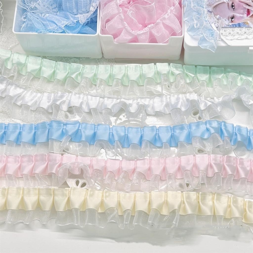 Steve ริบบิ้นลูกไม้ ผ้าซาติน สองชั้น หลากสีสัน ยาว 1 เมตร สําหรับตกแต่งโฟโต้การ์ด