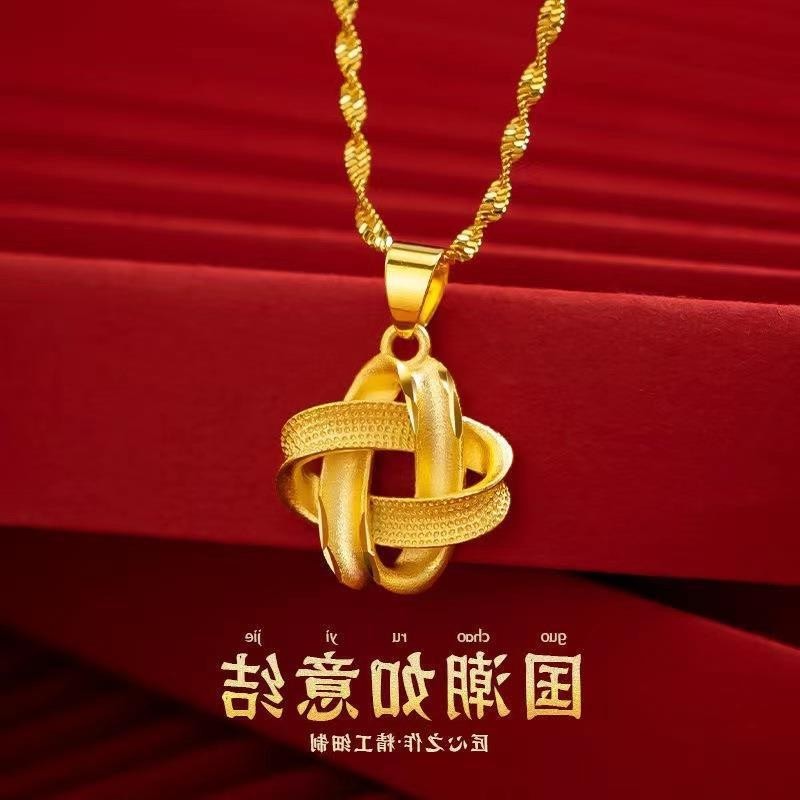 สร้อยคอชุบทอง 916 จี้ใบโคลเวอร์นําโชค เครื่องประดับสตรี ของขวัญ ราคา ถูกที่สุด ดีลบีเคเค แกลเลอรีภาพที่ 4