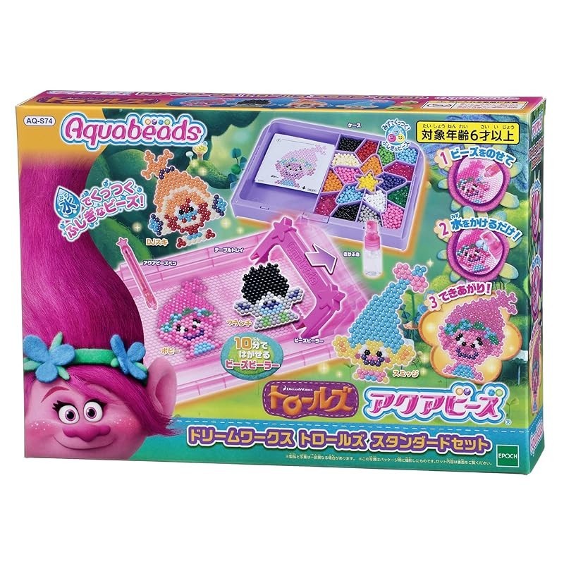 Aquabeads Character All-in-One Set [DreamWorks Trolls Standard Set] AQ-S74 ST Mark Certified 6 years old and up Toys Water Stick-on Making Toys Aquabeads EPOCH