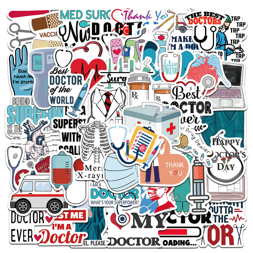 💥พร้อมส่ง💥doctor ลายการ์ตูนอะนิเมะ พยาบาล สติ๊กเกอร์ กระโปรงหลังรถ โทรศัพท์มือถือ sticker 50pcs