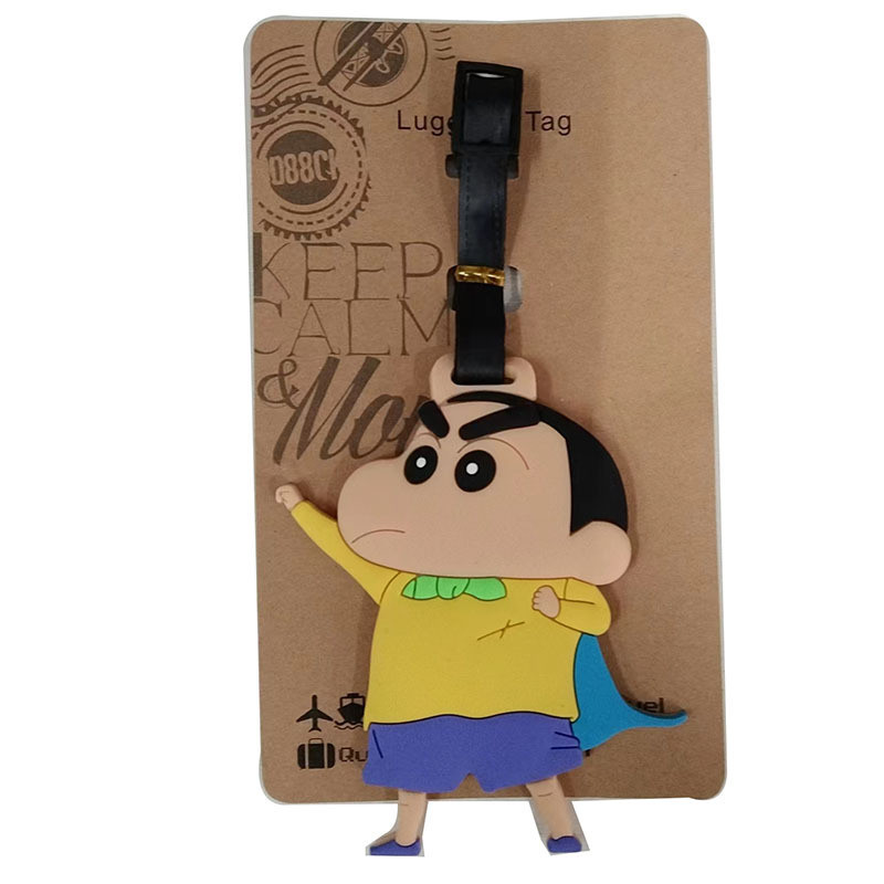 ป้ายแท็กกระเป๋าเดินทาง หนัง PU ลายการ์ตูนชินจัง โดราเอมอน พร้อมสายคล้อง สําหรับ AirTags