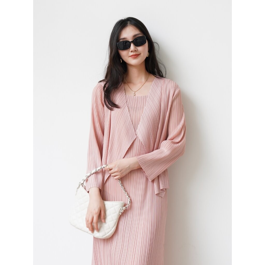 2MUAY รุ่น GJO1060 เสื้อคลุมพลีทคุณภาพ OPEN FRONT PLEATED CARDIGAN 8 สี FREE SIZE