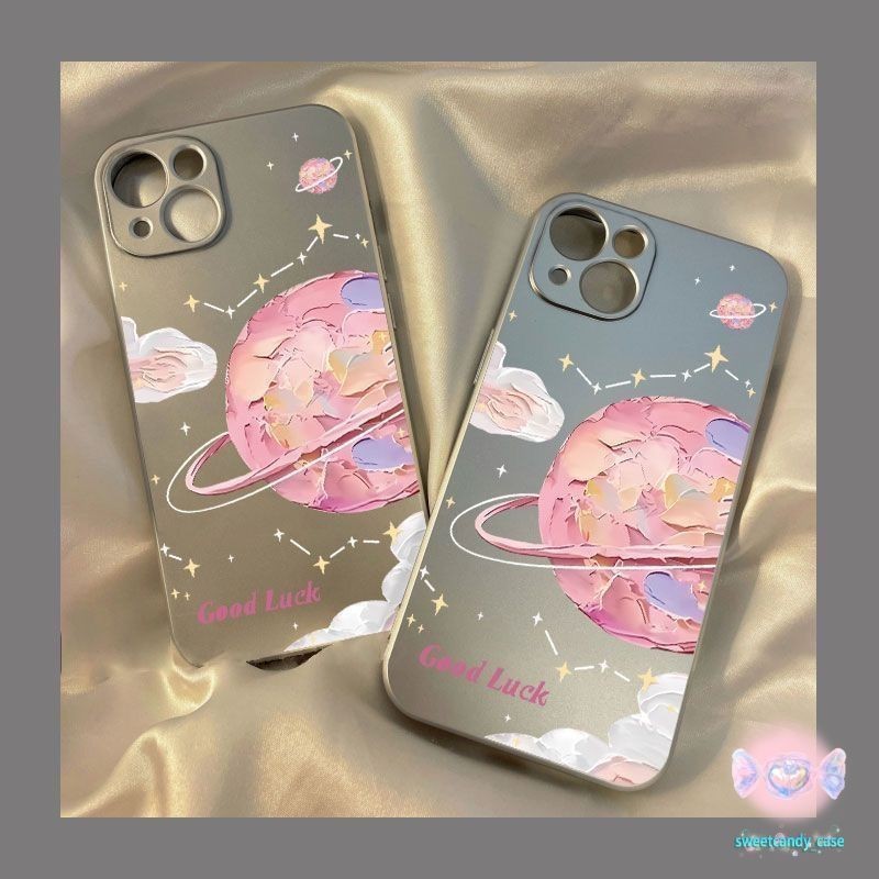 [จัดส่งในพื้นที่] เคสโทรศัพท์โลหะชุบด้วยไฟฟ้า Pink Universe เข้ากันได้กับ iPhone 13 12 14 11 7 Pro Max XR X Plus XS SE
