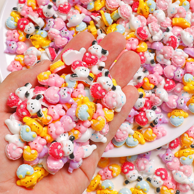 Diy ครีมกาวผสมลูกไม ้ รักสัตว ์ ลูกสุนัขทําด ้ วยมือเคสโทรศัพท ์ วัสดุเครื ่ องประดับเรซิ ่ นอุปกรณ ์ เสริม