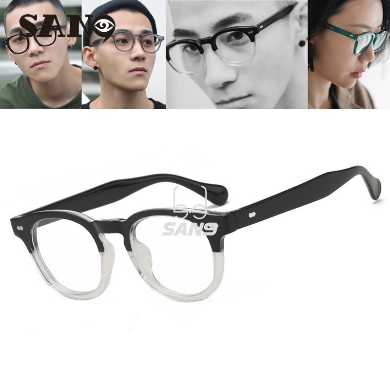 【 เลนส ์ ทดแทนได ้ 】COD (San9)Fashionable Circular Anti Blue Light Computer Eye Protection Optical Stand แว ่ นตาสําหรับนักเรียน