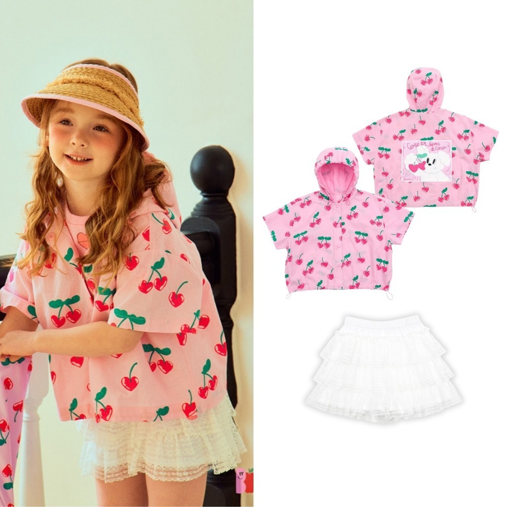 【พร้อมส่ง】「สินค้าลิขสิทธิ์แท้」Iris kids l 24 bebe Summer IKJ9090-IKK9090-IKS076 Love cherryเสื้อผ้าเด็ก ชุดเข้าเซ็ท