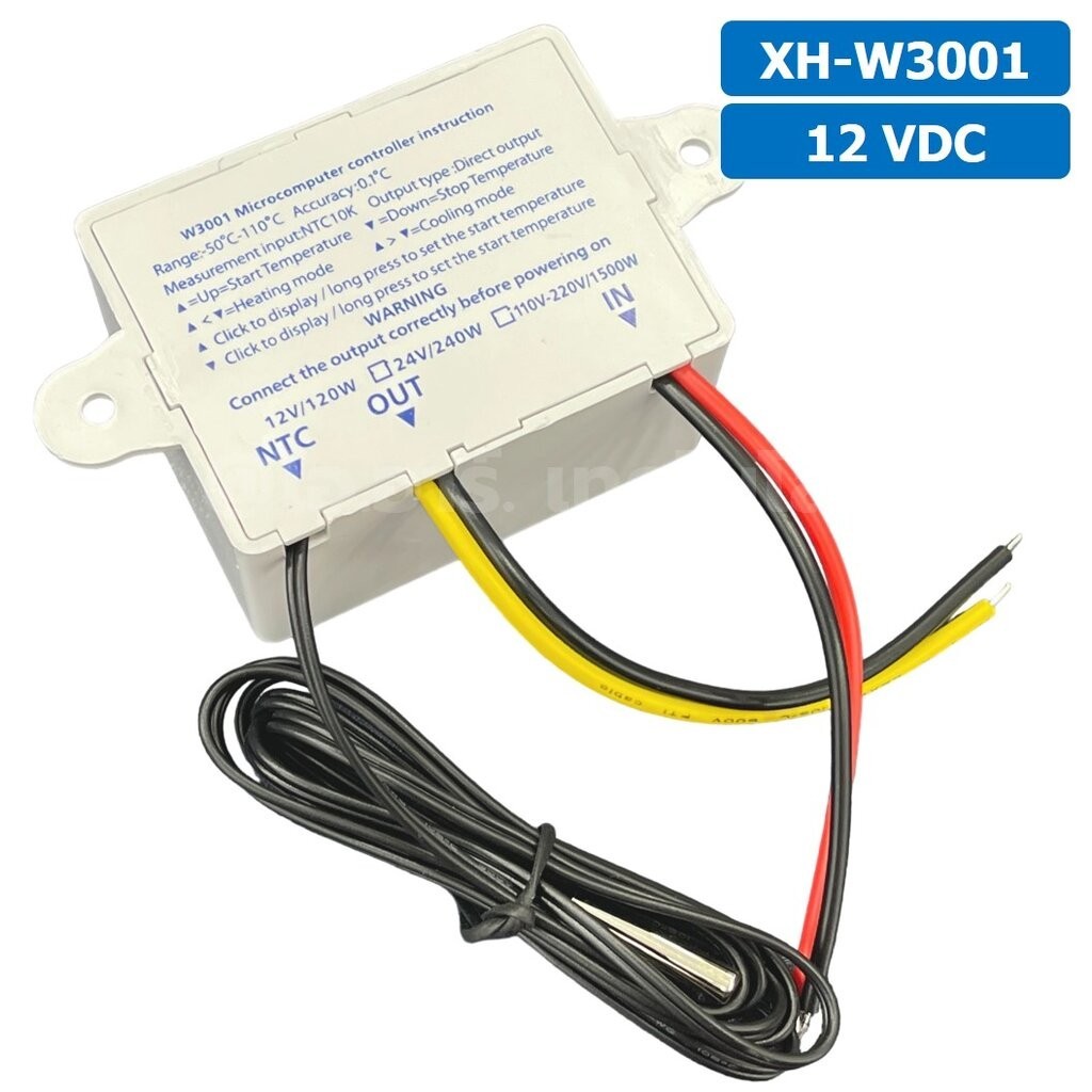 XH-W3001 12VDC เครื่องควบคุมอุณหภูมิ Digital Temperature Controller Thermostat Switch Probe