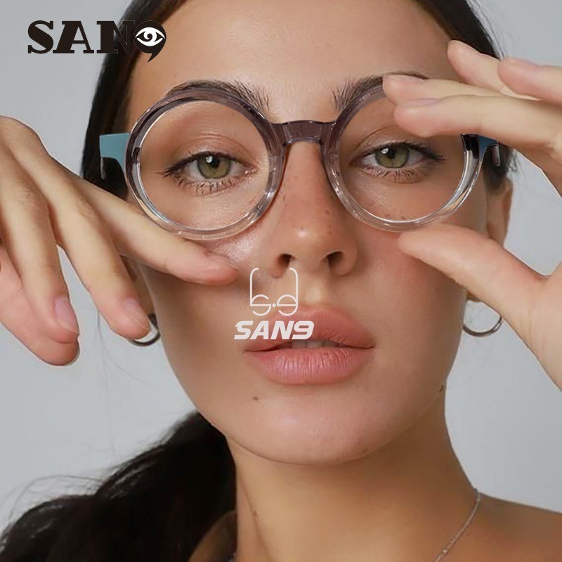 【 เลนส ์ ทดแทนได ้ 】COD (San9）แว ่ นตาศิลปะย ้ อนยุคแฟชั ่ นสีสันสดใสใหม ่ สําหรับผู ้ ชายและผู ้ หญิง