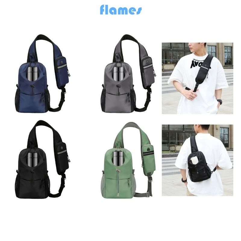 Fl Mens Chest Bag Nylon Crossbody Sling Bag Shoulder Backpack with Phone Pouches