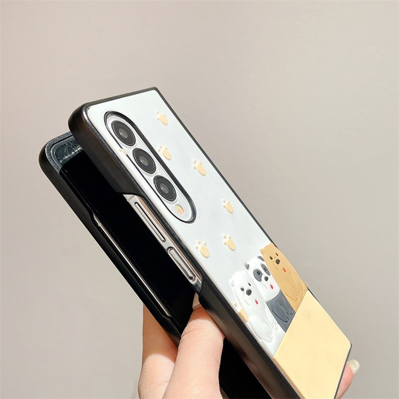 ตัวป้องกันเต็มรูปแบบสําหรับ Samsung Galaxy Z Flip 5 ZFlip 4 ZFlip 3 fold5 fold4 fold3 we สามหมีเปลือ