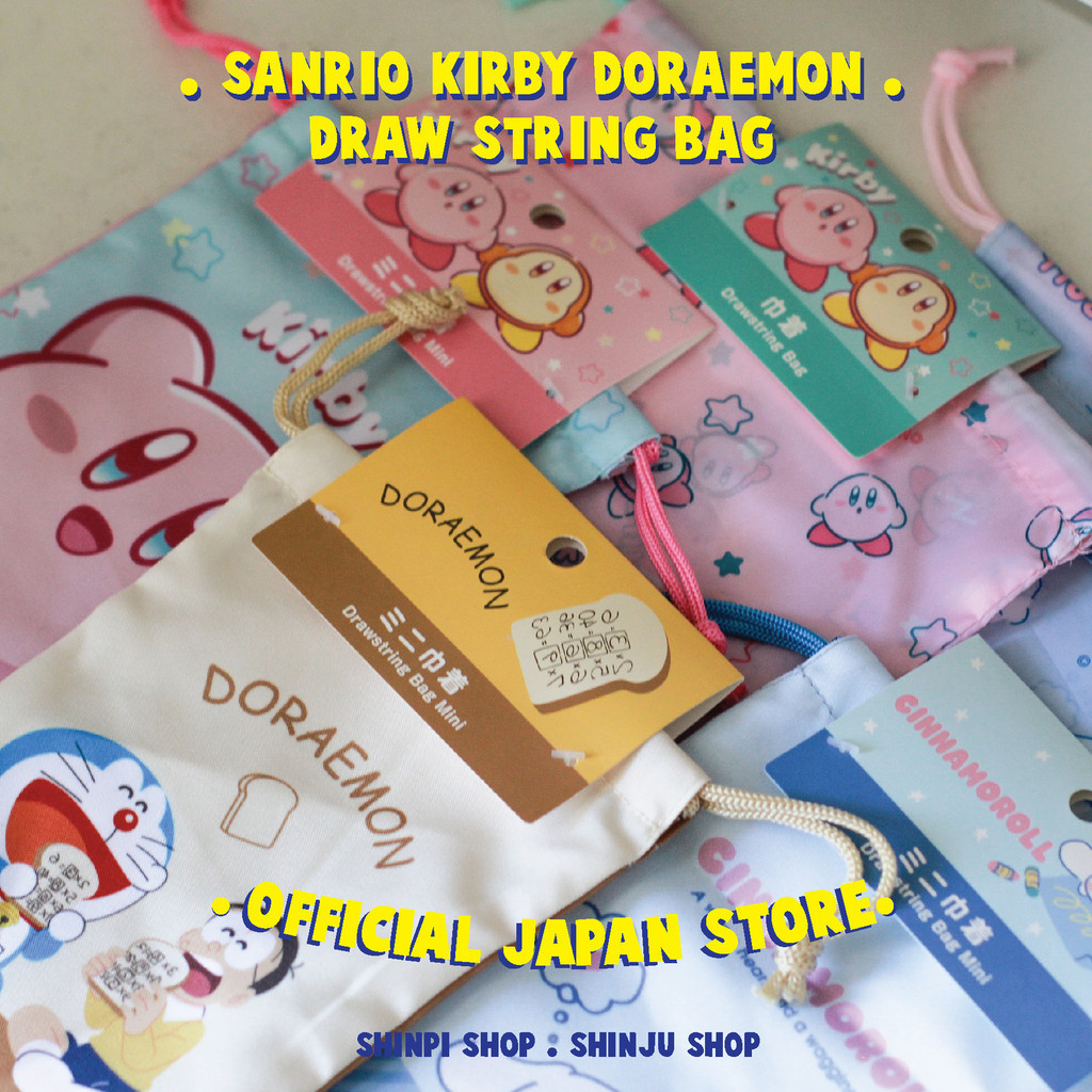 Official Draw String Sanrio Kirby Doraemon Cinamoroll Daiso Japan Japan กระเป๋าน่ารักกระเป๋าอุปกรณ์แ