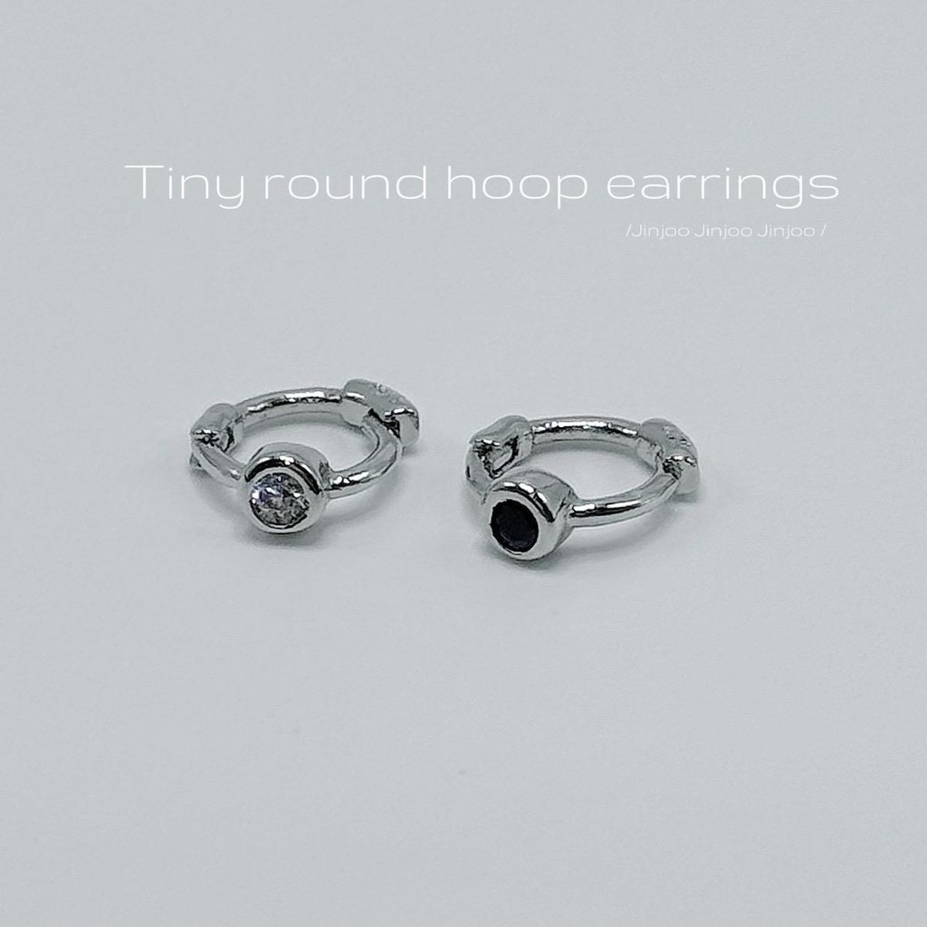 Jinjoo ต่างหูห่วงกลมจิ๋ว Tiny round hoop earrings ขนาด 5.4 mm.