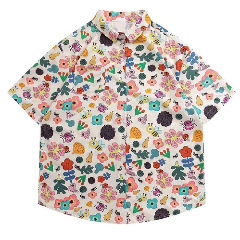 เสื้อเชิ้ตผู้ชายลายดอกไม้ สไตล์ฮาวาย วินเทจ แขนสั้น thumbnail 7