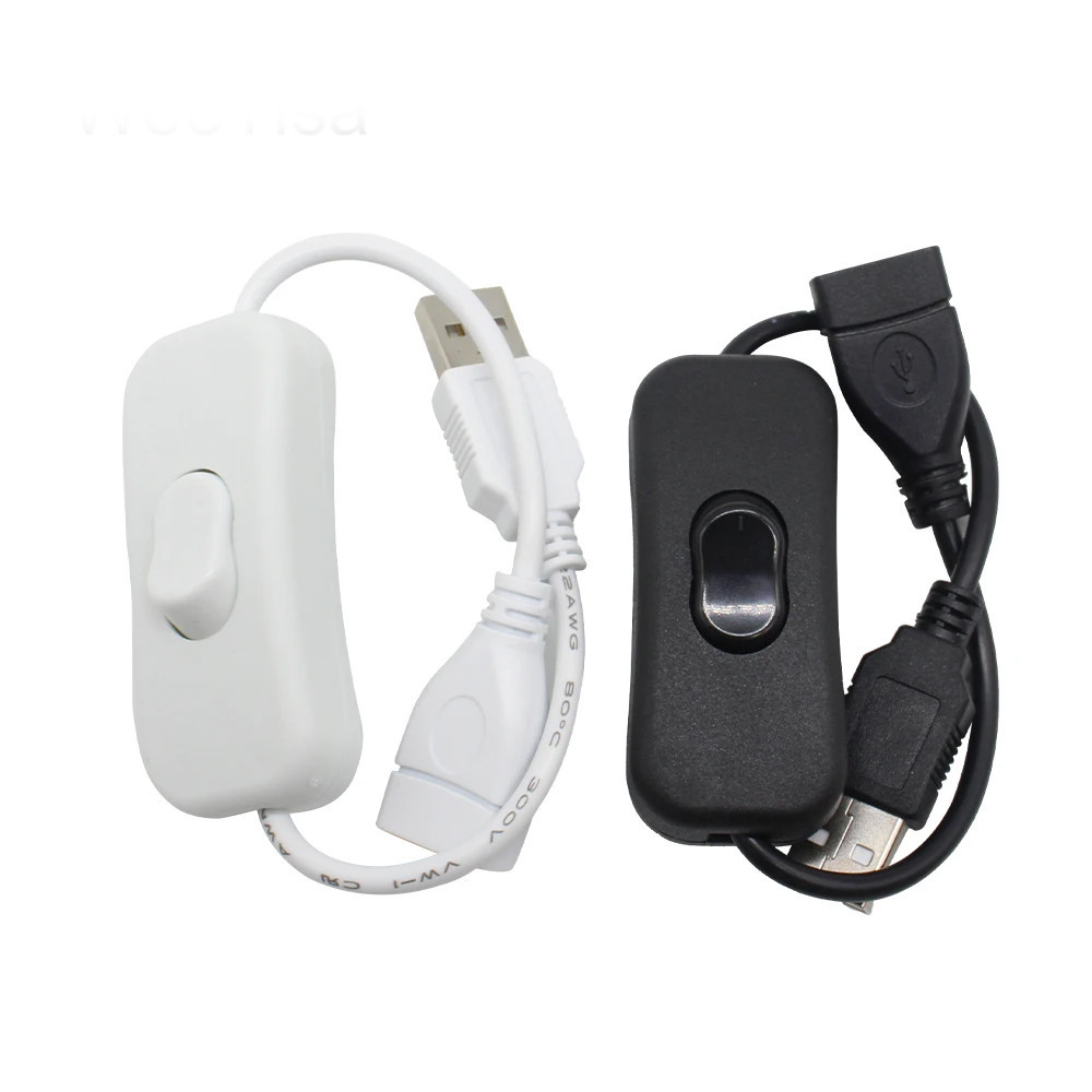 สาย USB 28 ซม.พร้อมสวิตช์เปิด/ปิดชายกับหญิงสายไฟอินไลน์ขยายสลับสําหรับ LED Strip เทปโคมไฟพอร์ต USB สายไฟ 303 สวิทช์
