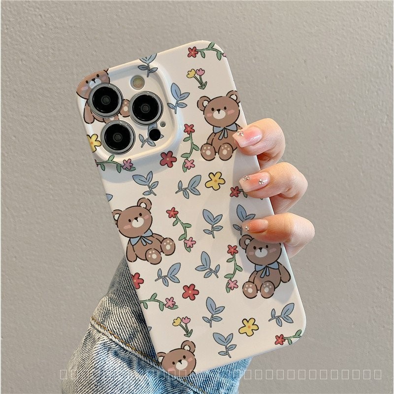 เคสโทรศัพท์ เหมาะสําหรับ iPhone 7 8 plus x xs xr xsmax 11 12 13 14 15 Pro max mini ins สีฟิล์มดอกไม้ขนาดเล็ก Hard Case Shock-proof Shock-proof เคสป้องกัน
