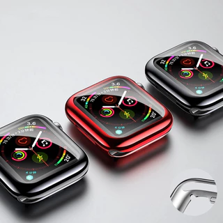 เคสใสสําหรับ Apple Watch Series 11/10/9/8/7/6/5/4/SE/3/2/1 และ Ultra 3/2 ขนาด 49 46 45 44 42 41 40 38 พร้อมฟิล์มกันรอยเต็มหน้าจอ