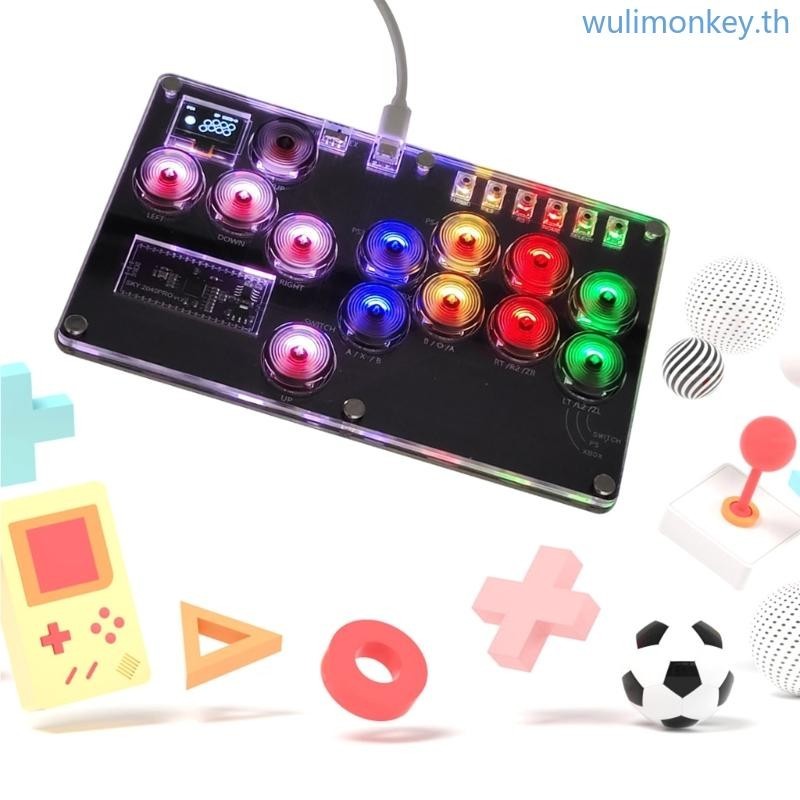 Wu Fightingbox Arcade Fight Stick SOCD Led Mini Hitbox Controller คีย ์ บอร ์ ดเกม