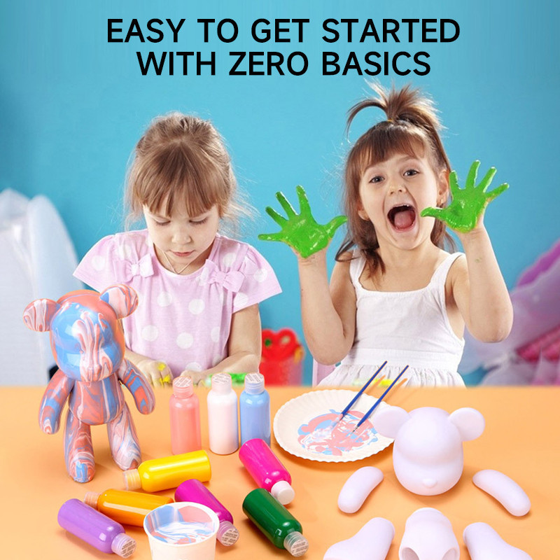 ชุดหมีเทสี DIY หมีของเหลว ชุดโมเดลหมีเทสี ของเล่นศิลปะ สำหรับตกแต่งบ้าน มีขายเป็นเซ็ต